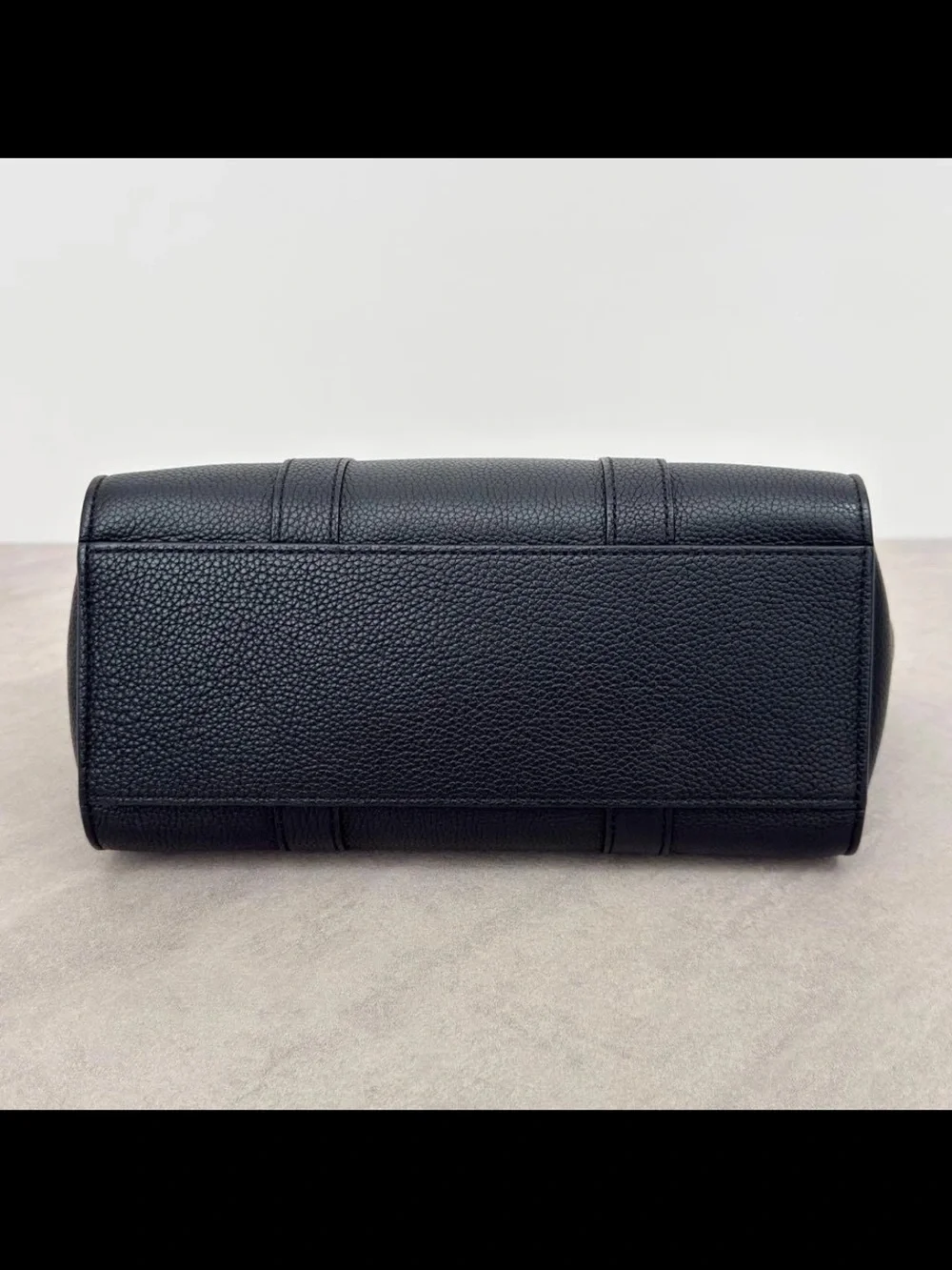 Mulberry Black Leather Top-Handle Satchel with Gold Hardware